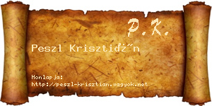 Peszl Krisztián névjegykártya